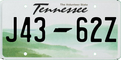 TN license plate J4362Z