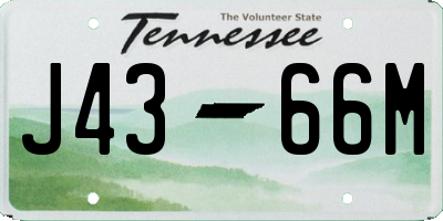 TN license plate J4366M