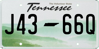 TN license plate J4366Q