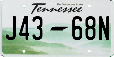 TN license plate J4368N