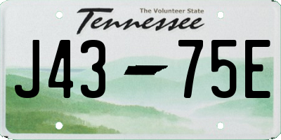 TN license plate J4375E