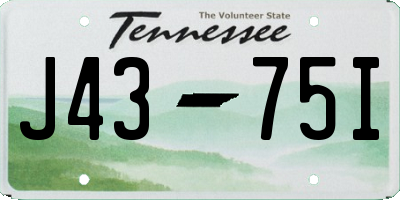 TN license plate J4375I