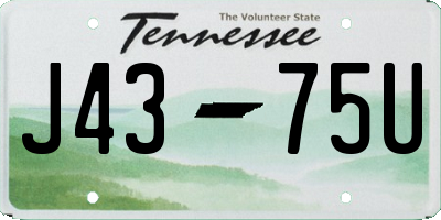 TN license plate J4375U