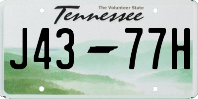 TN license plate J4377H