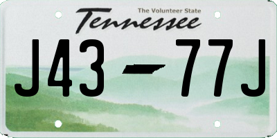 TN license plate J4377J