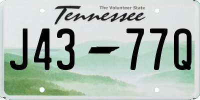 TN license plate J4377Q