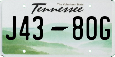 TN license plate J4380G