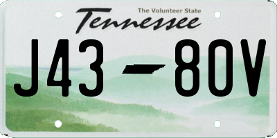 TN license plate J4380V