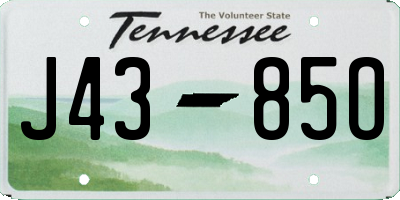 TN license plate J4385O
