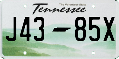 TN license plate J4385X