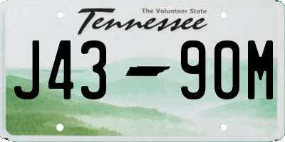 TN license plate J4390M