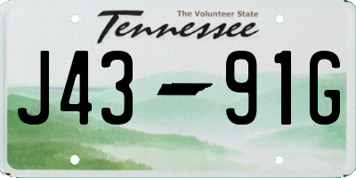 TN license plate J4391G