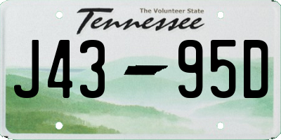 TN license plate J4395D