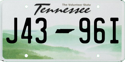 TN license plate J4396I
