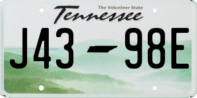 TN license plate J4398E