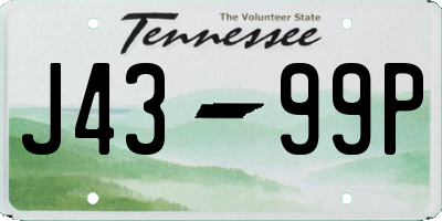 TN license plate J4399P