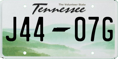 TN license plate J4407G