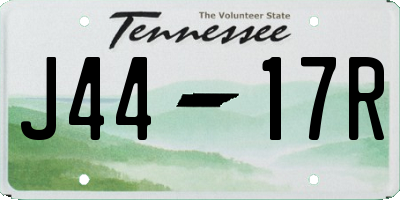 TN license plate J4417R