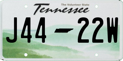 TN license plate J4422W