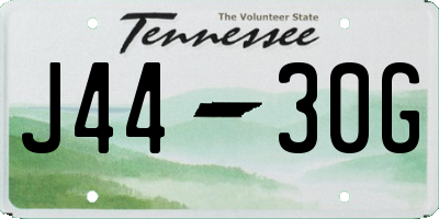 TN license plate J4430G