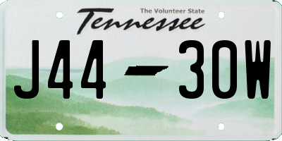 TN license plate J4430W