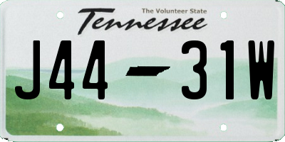 TN license plate J4431W