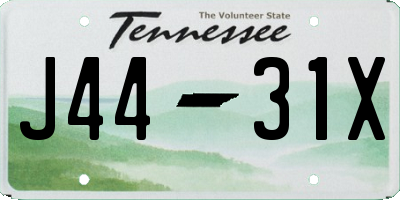 TN license plate J4431X
