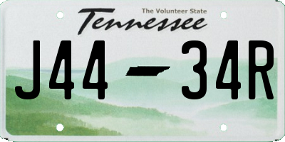 TN license plate J4434R