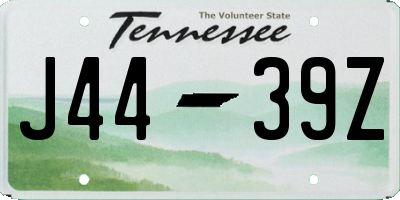 TN license plate J4439Z