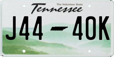 TN license plate J4440K