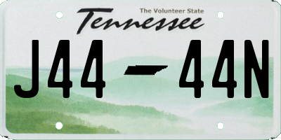TN license plate J4444N