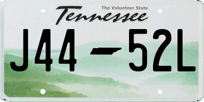 TN license plate J4452L