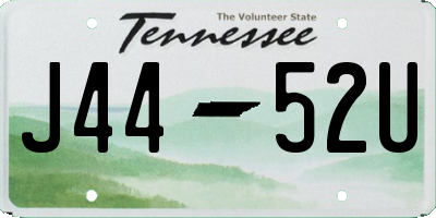 TN license plate J4452U