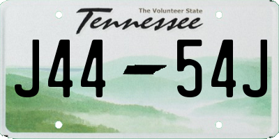 TN license plate J4454J