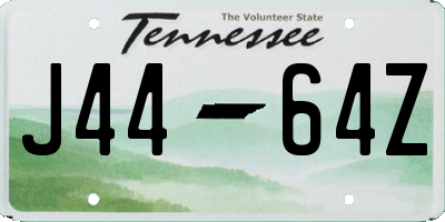 TN license plate J4464Z
