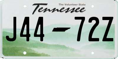 TN license plate J4472Z