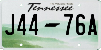 TN license plate J4476A