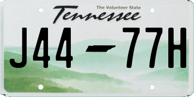 TN license plate J4477H