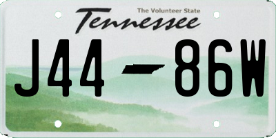 TN license plate J4486W