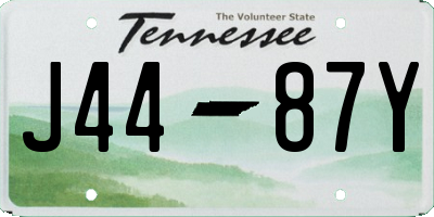 TN license plate J4487Y