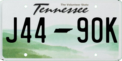 TN license plate J4490K