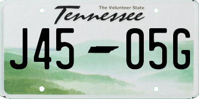 TN license plate J4505G