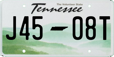 TN license plate J4508T
