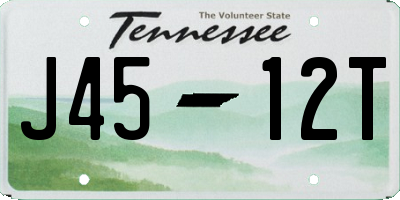 TN license plate J4512T