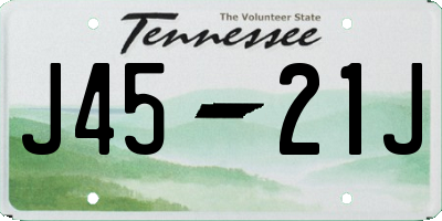 TN license plate J4521J