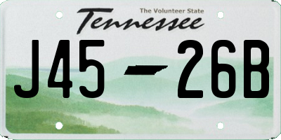 TN license plate J4526B