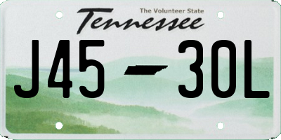 TN license plate J4530L