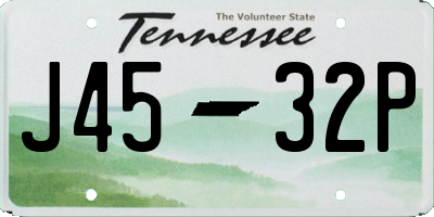 TN license plate J4532P