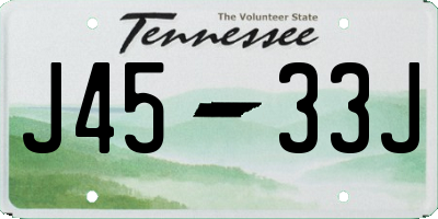 TN license plate J4533J