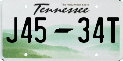 TN license plate J4534T